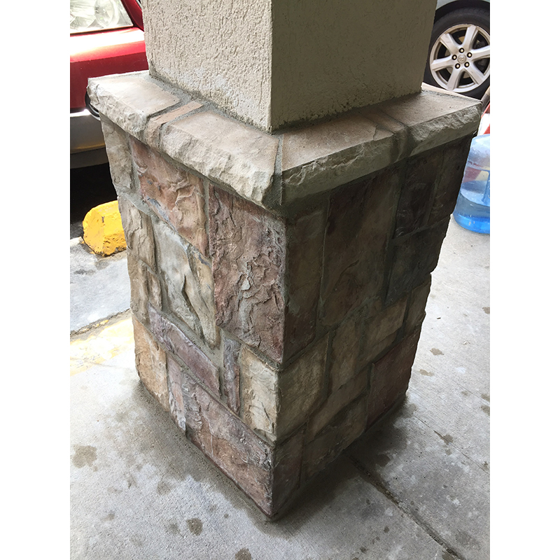 Exterior masonry column/support repair and building.