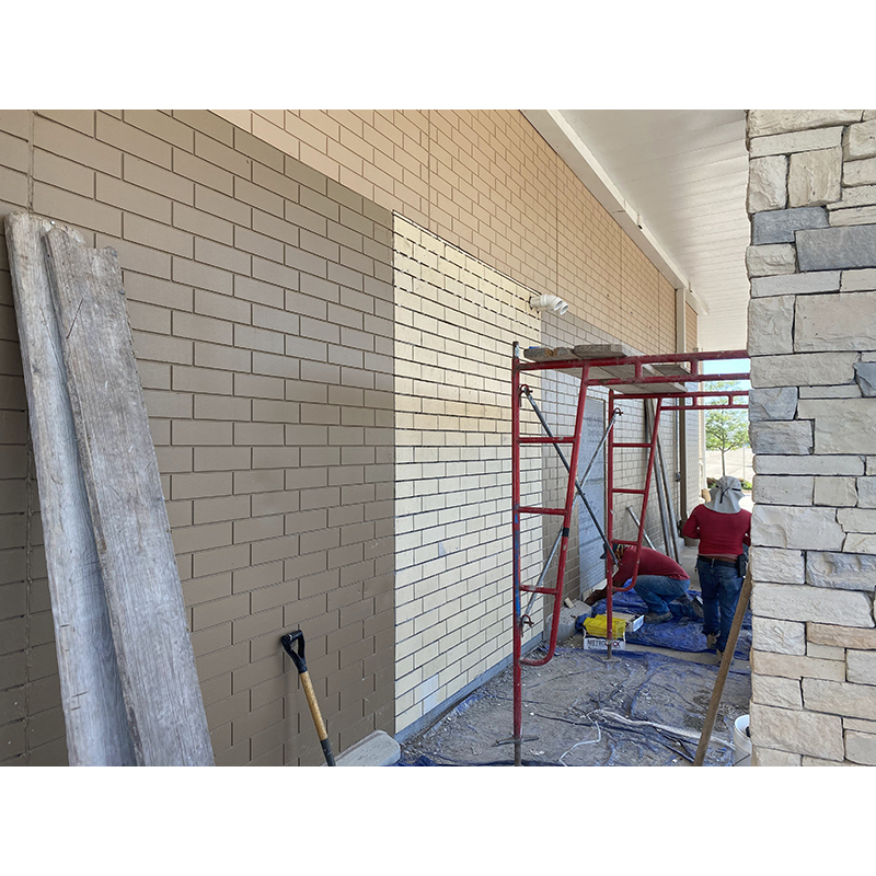 Exterior wall masonry repair and building.