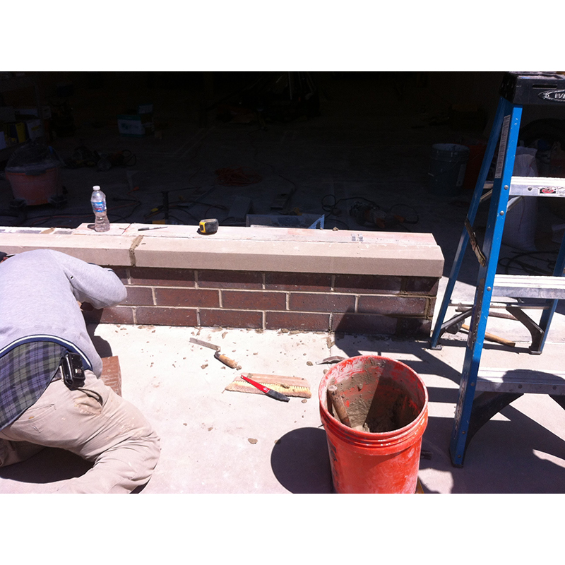 Exterior wall masonry repair and building.