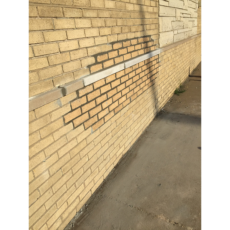 Exterior wall masonry repair and building.