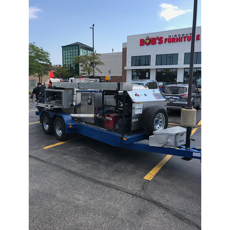 Sewer line rodding and jetting service equipment.